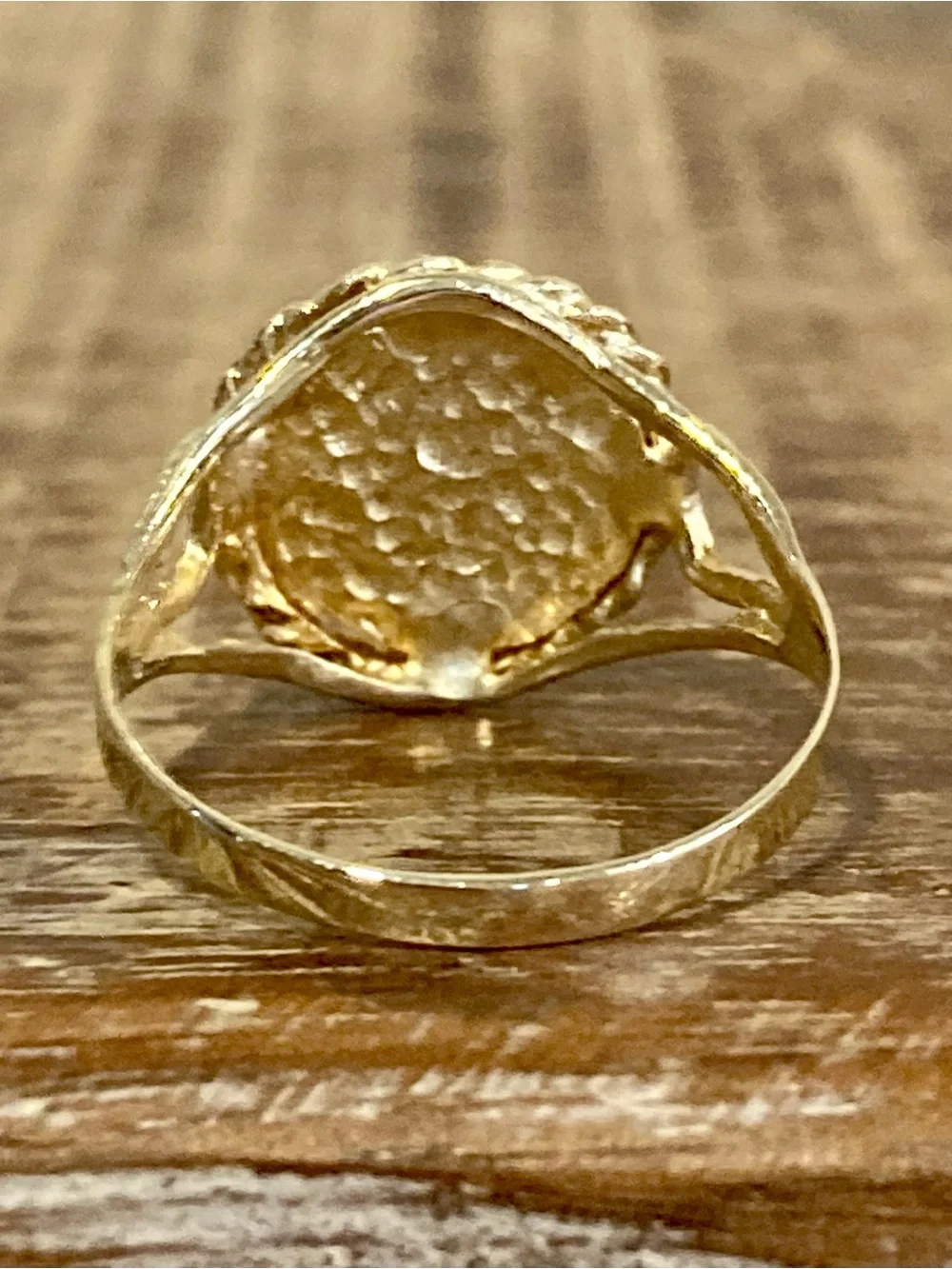 10K Gold Coin Signet Ring Virgo Horoscope Size 7.5 - Picture 4 of 15